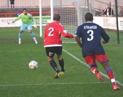 Pagey shows Straker a clean pair of heals