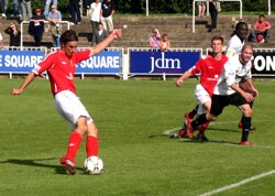 Steven Gregory gets his cross in