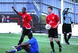 Josh Scott celebrates his opener
