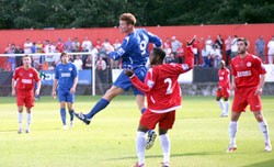 Simon Martin fires goalwards