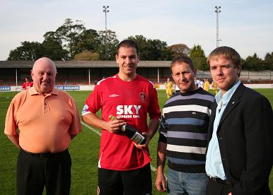 Sponsors present MotM to Scott Fitzgerald