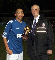 Josh collects his MotM award