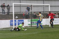 Aimable puts through his own net