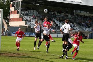 Scott Fitzgerald heads goalwards