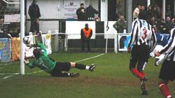 Mulley hits the post
