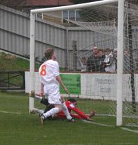 Ram nets the opener from close range