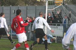 Staf's cross has just beaten the keeper
