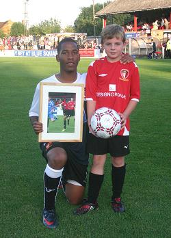 Mascot Harry Everitt with James Mulley